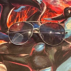 Ray-Ban Aviator Sunglasses - Silver Frame with Blue Lenses